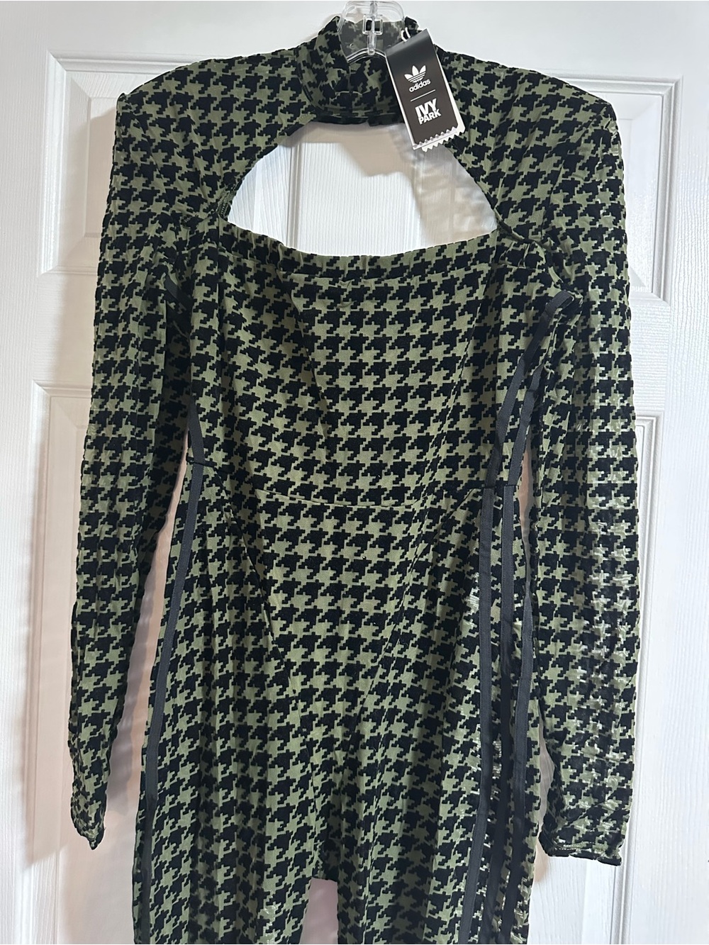 Ivy Park Greens & Black Houndstooth catsuit new